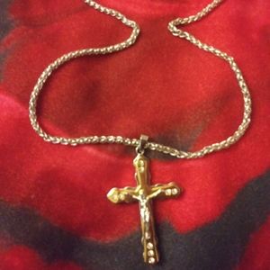Unisex 18" Cross & Chain w/giftbox
